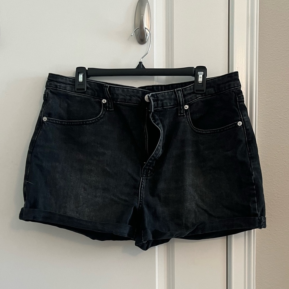 Never worn black jean shorts.